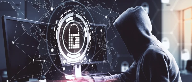 Ethical hacker working on a computer