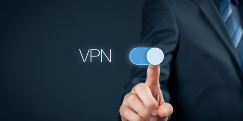 Illustration showing how a VPN encrypts and secures online data for enhanced privacy